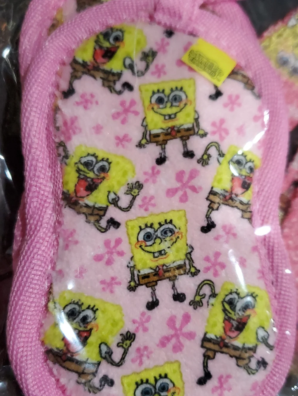 Nickelodeon's Spongebob squarepants exfoliating gloves and reusable makeup pads